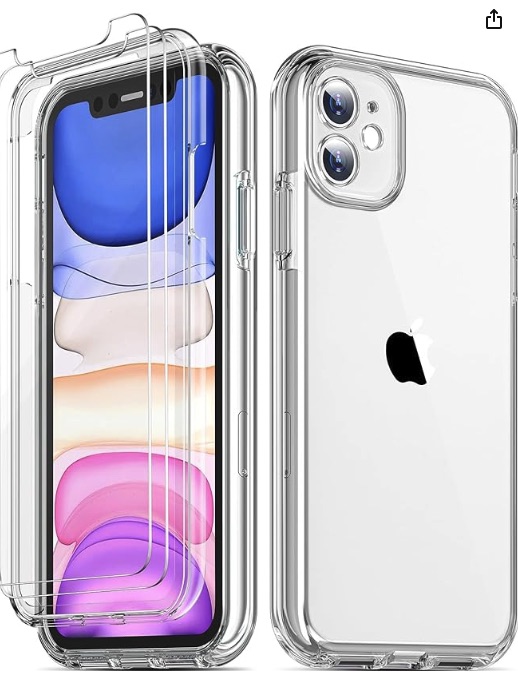 COOLQO Compatible with iPhone 11 Case, and [2 x Tempered Glass Screen Protector]